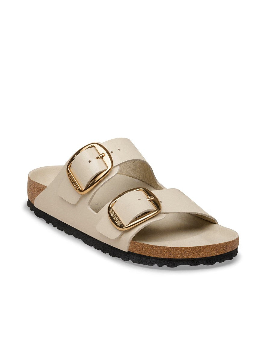 Birkenstock Arizona Big Buckle Slides In Shine Oyster