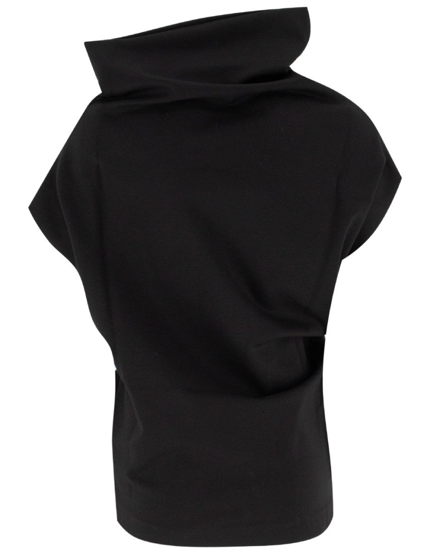 Fabiana Filippi Black Asymmetrical T-Shirt
