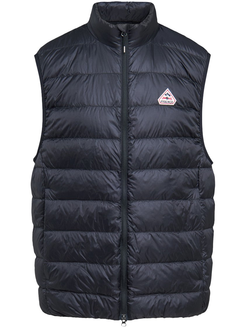 Pyrenex Quilted Padded Vest With High Collar And Logo Detail