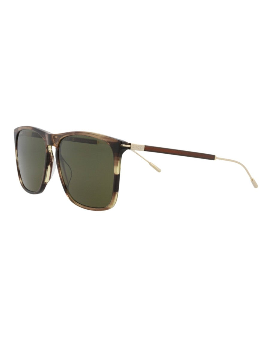 Gucci Square-Frame Recycled Acetate Sunglasses With Gold-Tone Accents