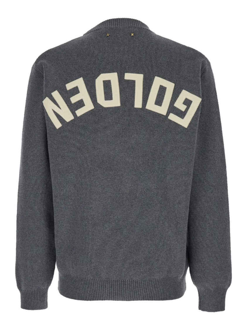 Golden Goose Grey Ribbed Finishes Cotton Sweater