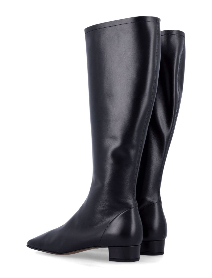 By Far Black Edie Knee-High Lambskin Boots