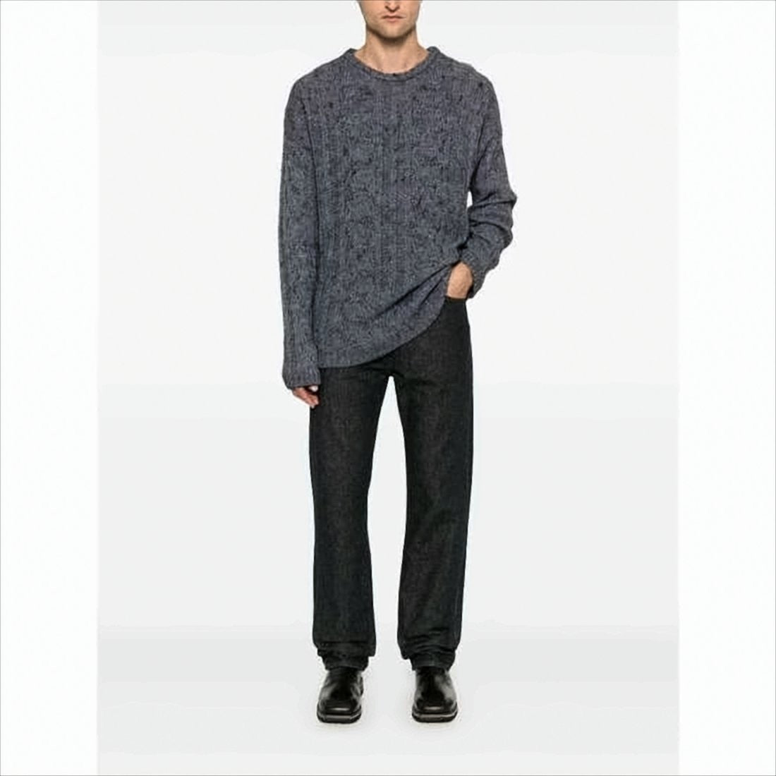 Our Legacy Textured Cable Knit Sweater With Relaxed Fit