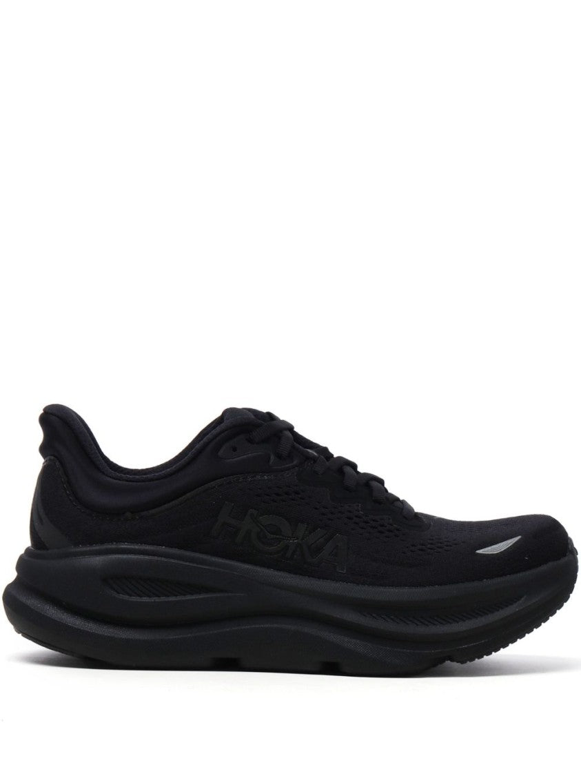Hoka Black Streamlined Cushioned Sole Sneakers