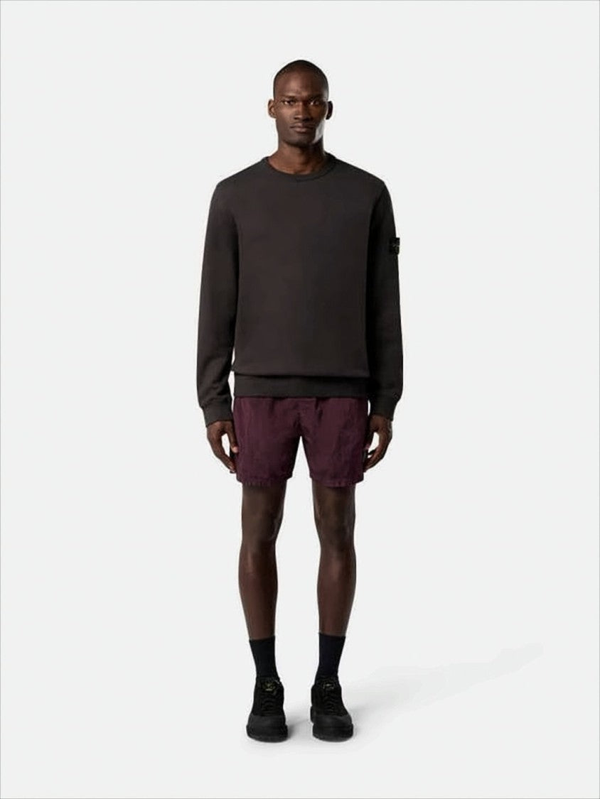 Stone Island Long-Sleeve Black Sweatshirt With Design And Patch Logo