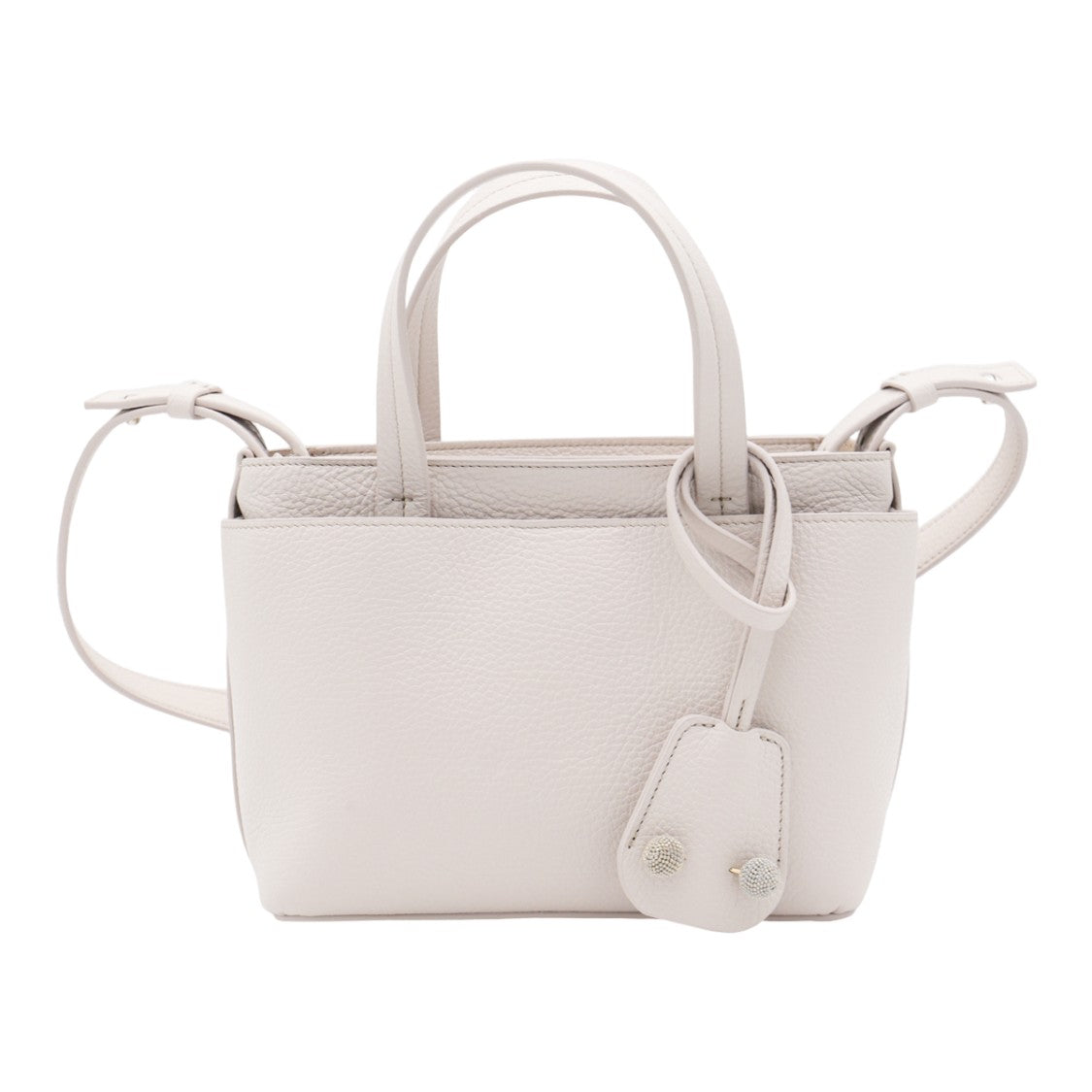 Fabiana Filippi Structured White Handbag With  And Decorative Embellishments