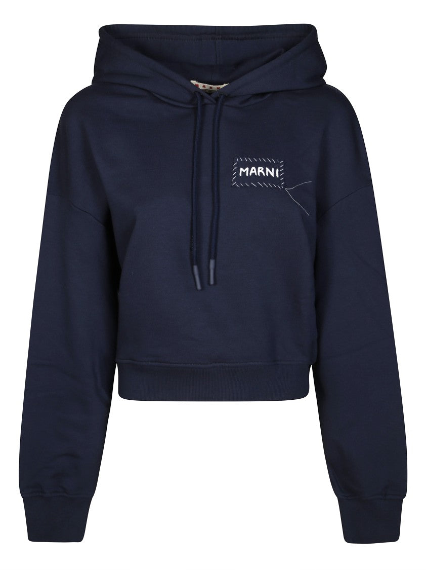 Marni Cropped Hoodie With Drawstring