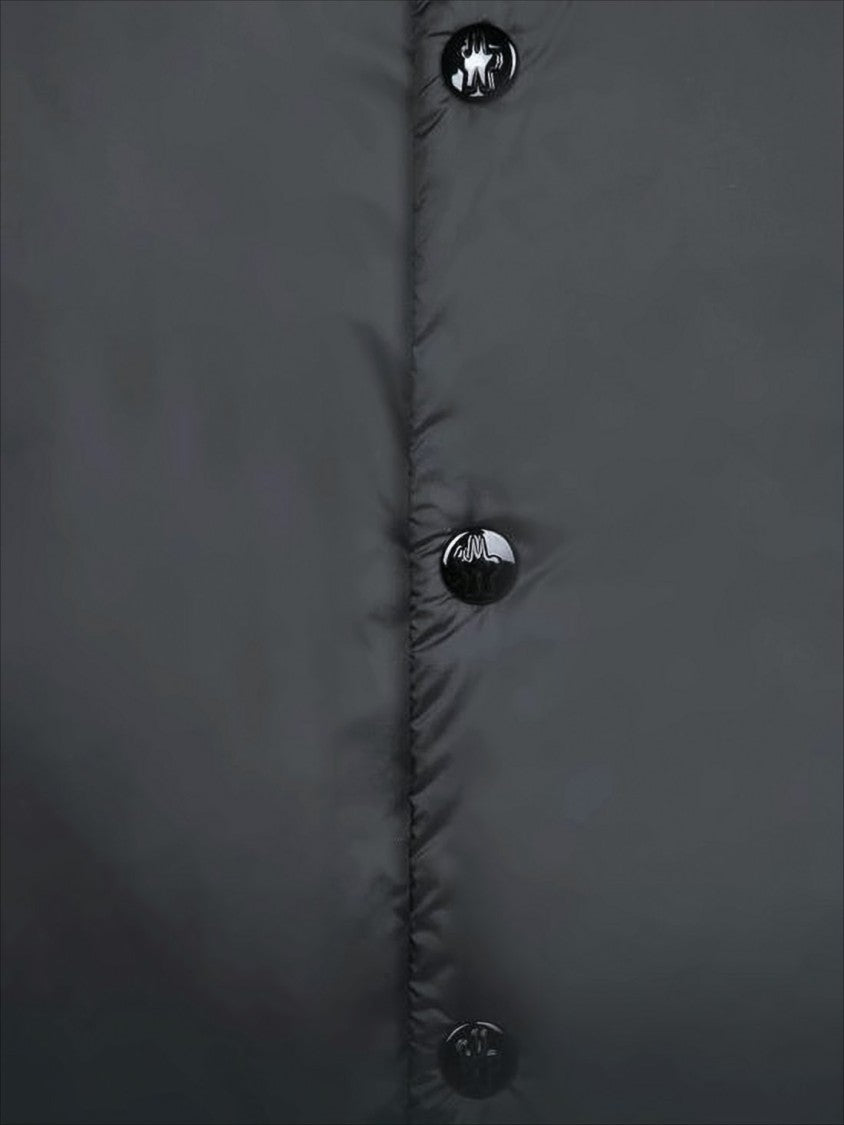 Moncler Black Polyamide Jacket With Quilted Padded Front And Logo Detail