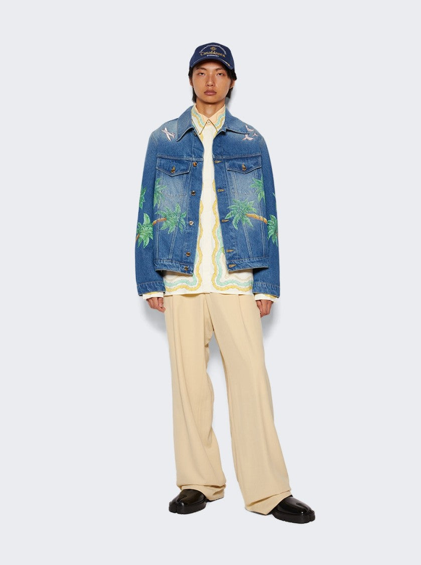 Casablanca Tennis Club Denim Jacket Blue