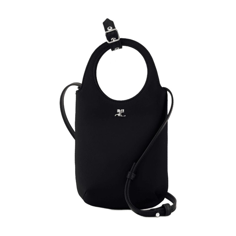 Courrèges Slim Holy Handbag - Satin - Black