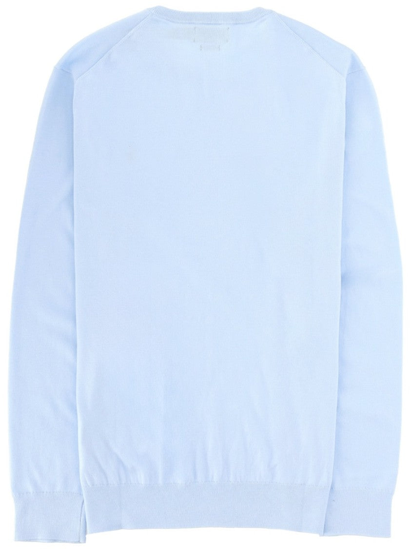 Polo Ralph Lauren Light Blue Crewneck Embroidered Cotton Sweater