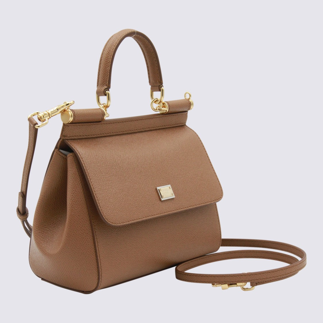 Dolce & Gabbana Trapezoidal Handbag With Gold-Tone Hardware And Detachable Strap