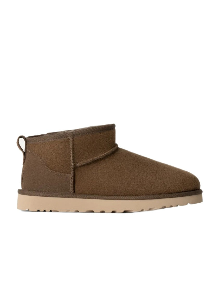 Ugg Suede Leather Ankle Boots With Plush Lining