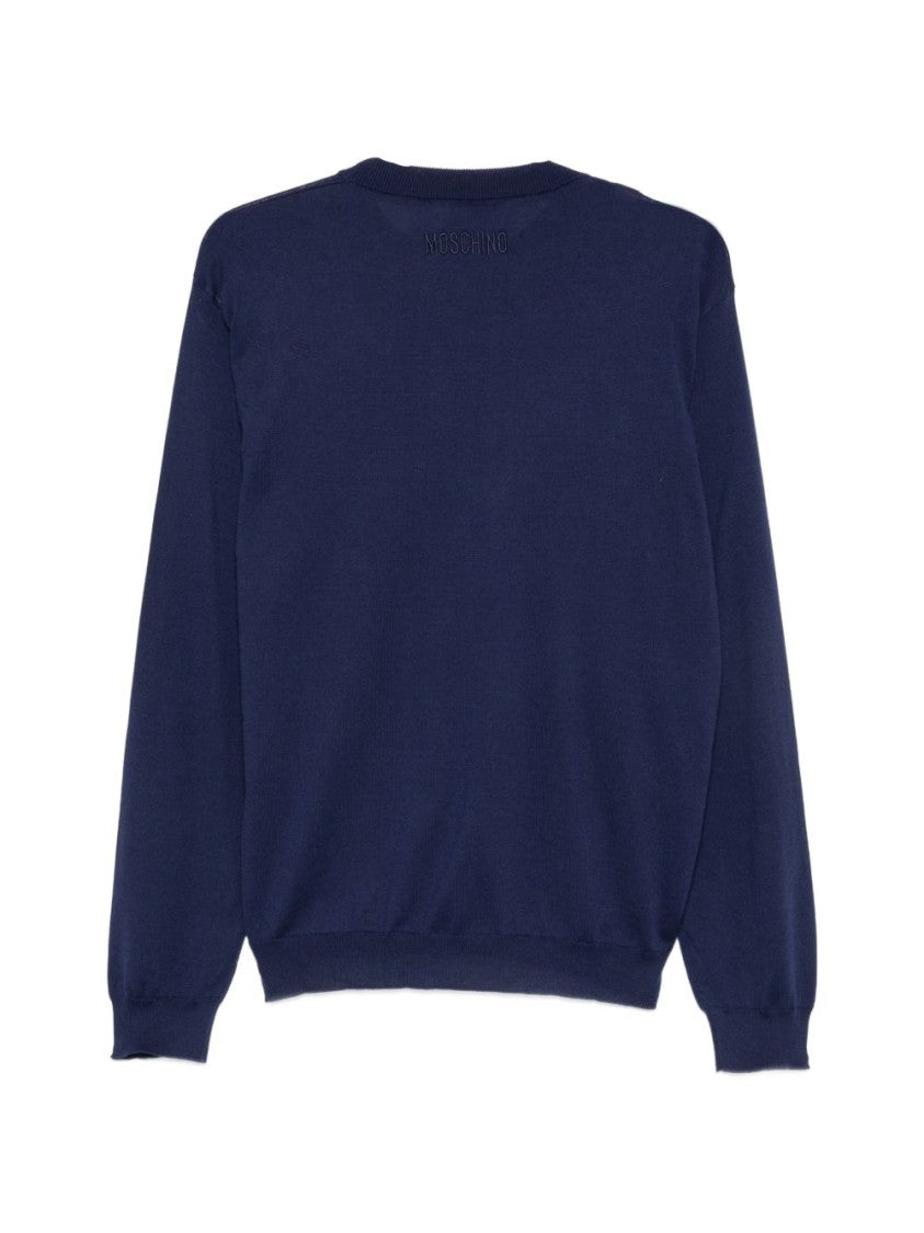 Moschino Fine-Knit Silk And Nylon Sweater With Goose Embroidery