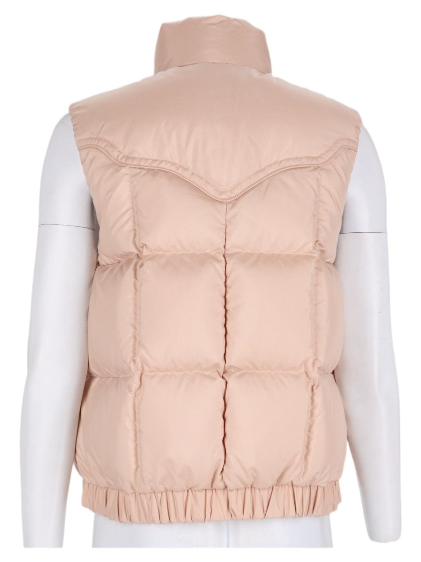 Moncler Grenoble Pink Quilted Stand-Collar Hooded Gilet
