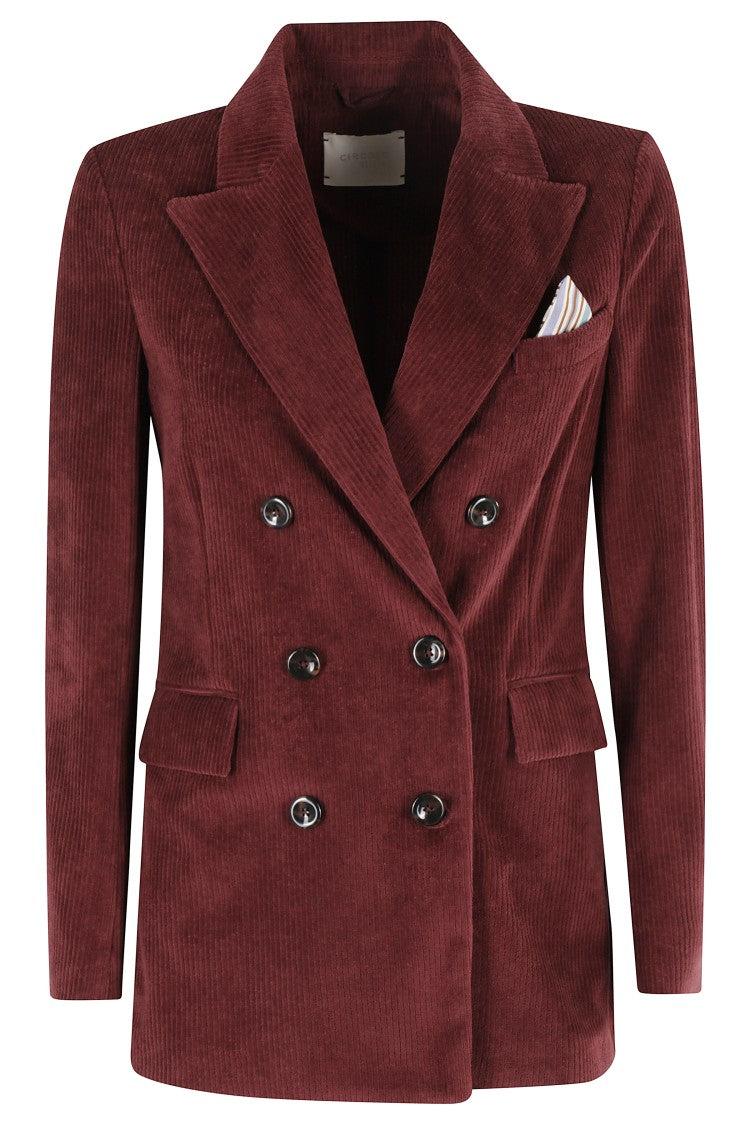 Circolo 1901 Double-Breasted Corduroy Jacket With Flap Pockets