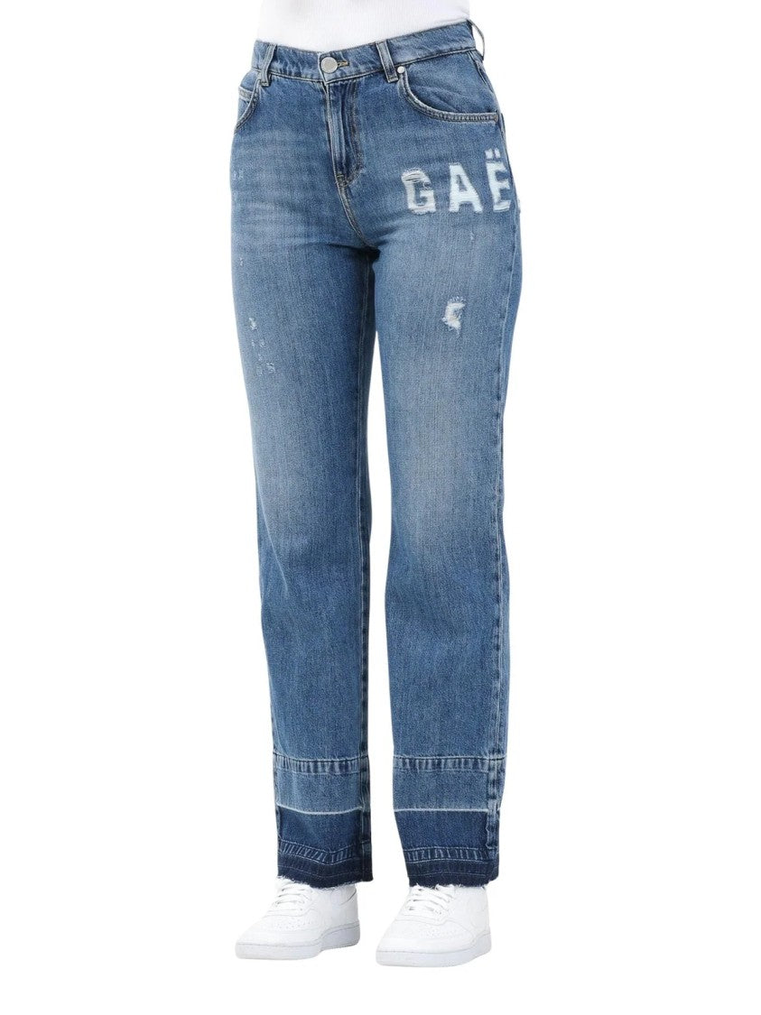 Gaëlle Blue Women High-Waisted Cotton Jeans