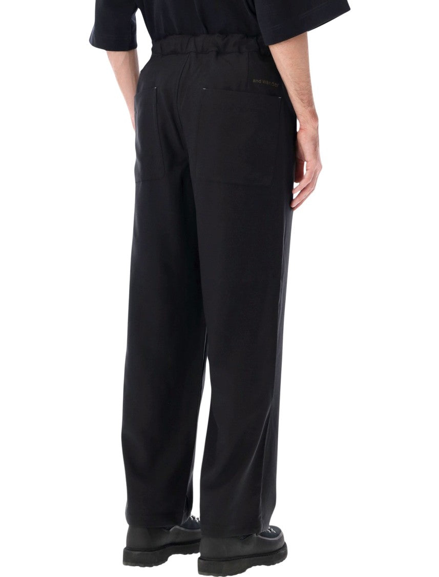 And Wander Pe Melange Twill Wide Pants
