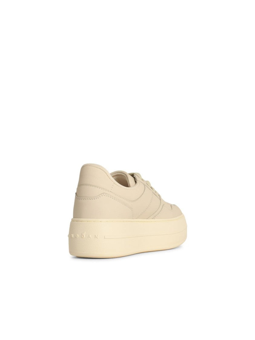 Hogan 'H670' Ivory Leather Sneakers
