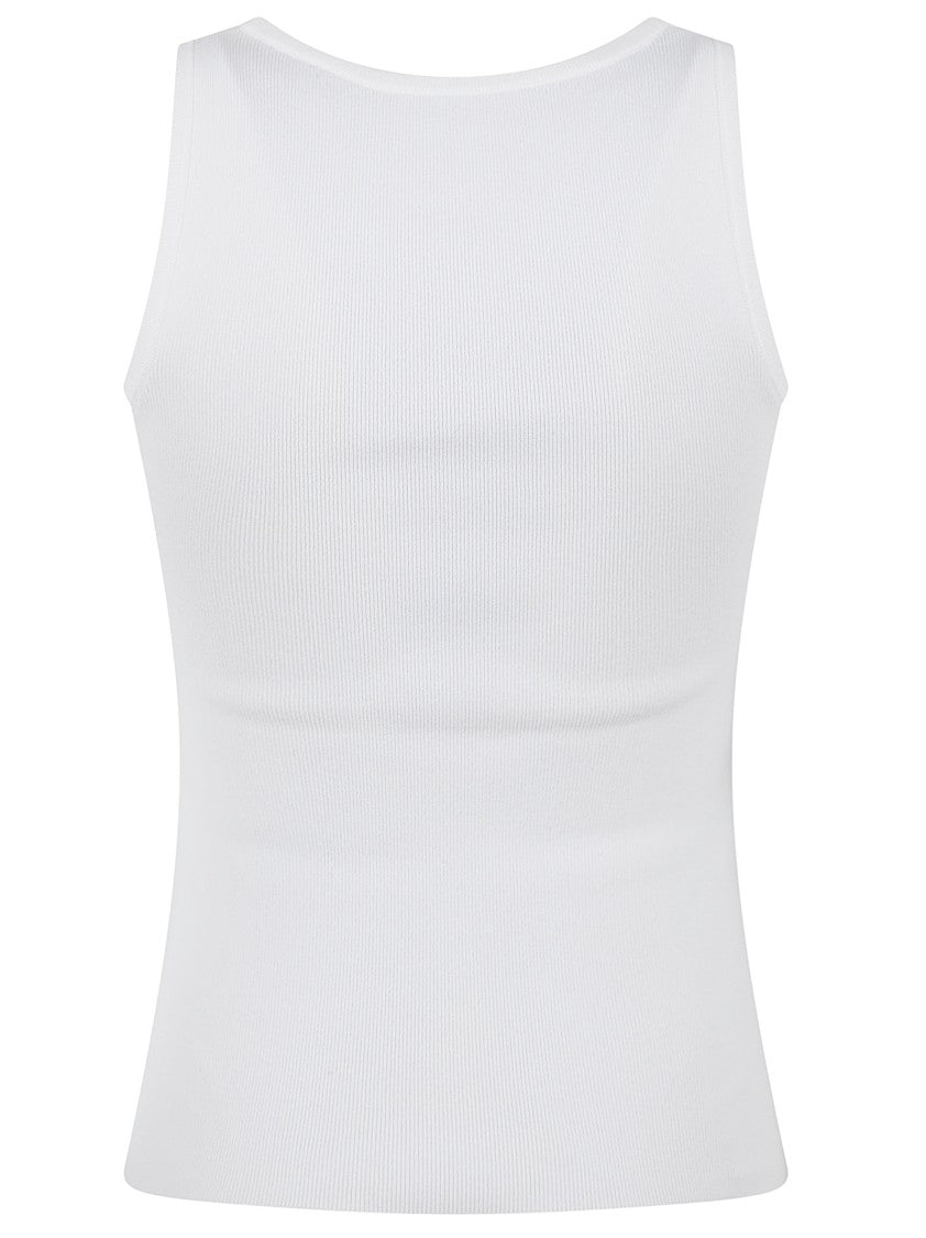 Balenciaga Intarsia-Knit Crew Neck Sleeveless Top