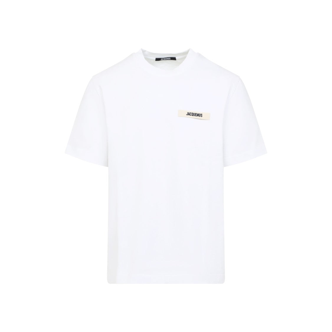 Jacquemus Refined White Cotton T-Shirt With Logo Patch