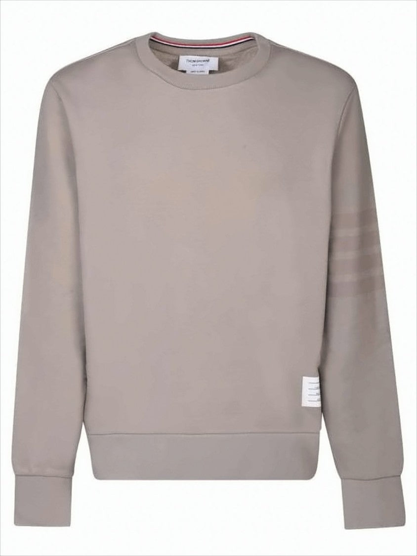 Thom Browne Relaxed Fit Long-Sleeve Crewneck Sweatshirt In Muted Taupe