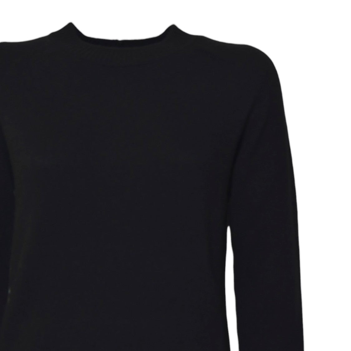 Max Mara Fitted Black Sweater With Ribbed Cuffs