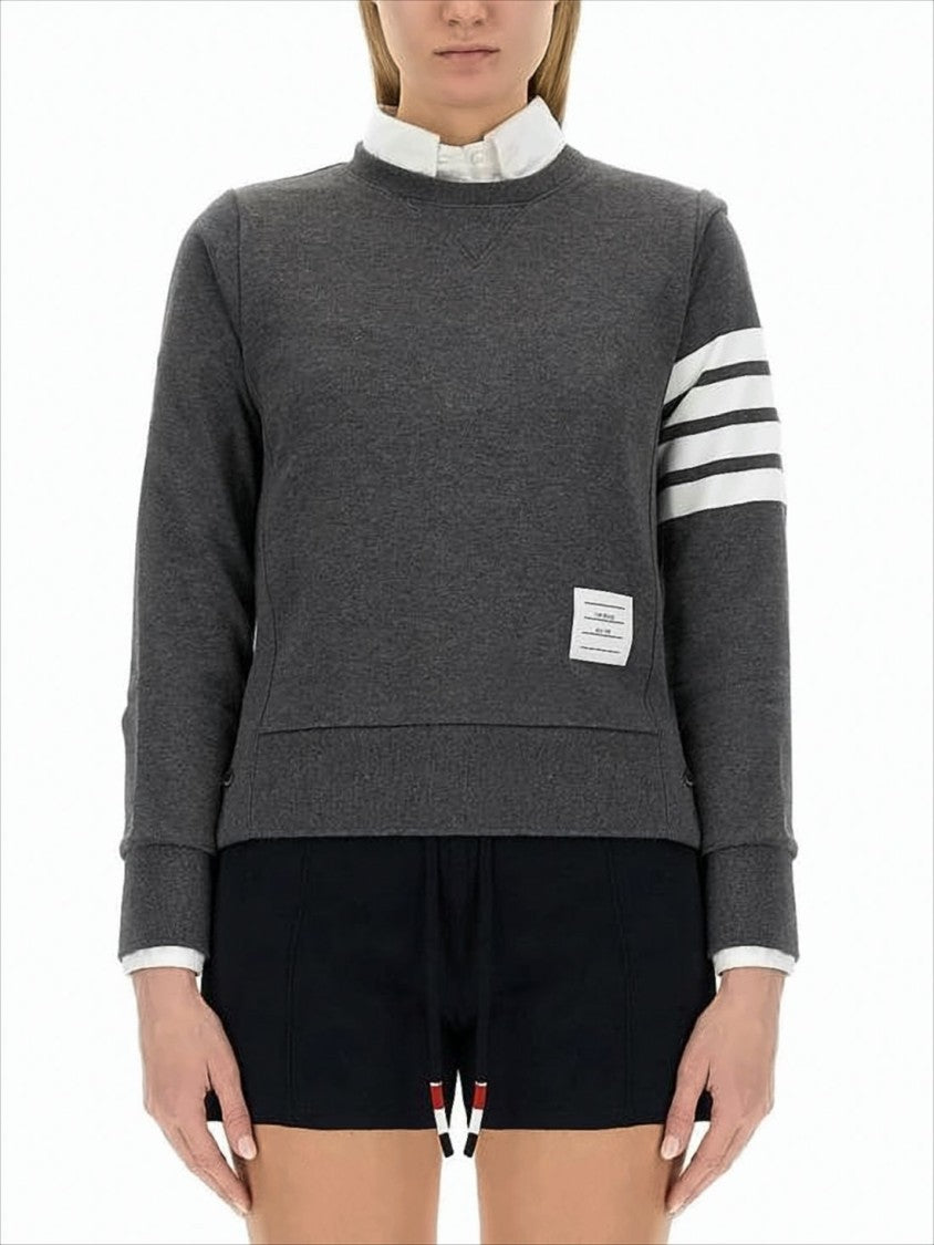 Thom Browne Long-Sleeve Top With Signature Stripes And Tricolor Detail