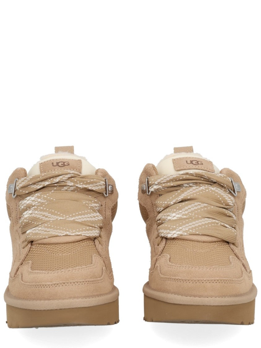 Ugg Lowmel Warm Beige Low-Top Padded Collar Sneakers