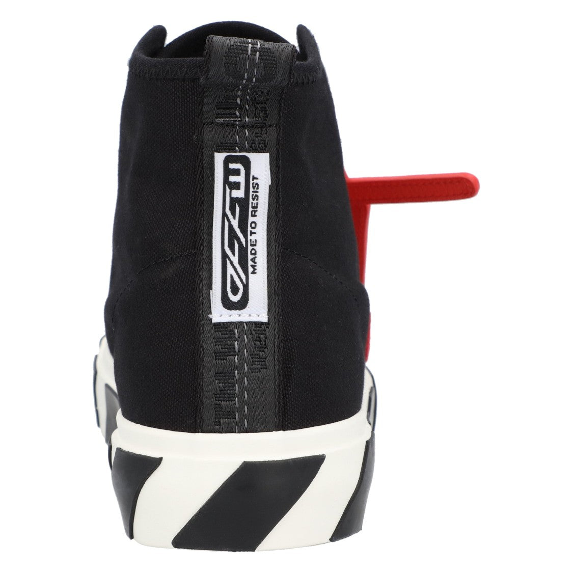 Off-White Vulcanized Hi Black Red Canvas Sneakers