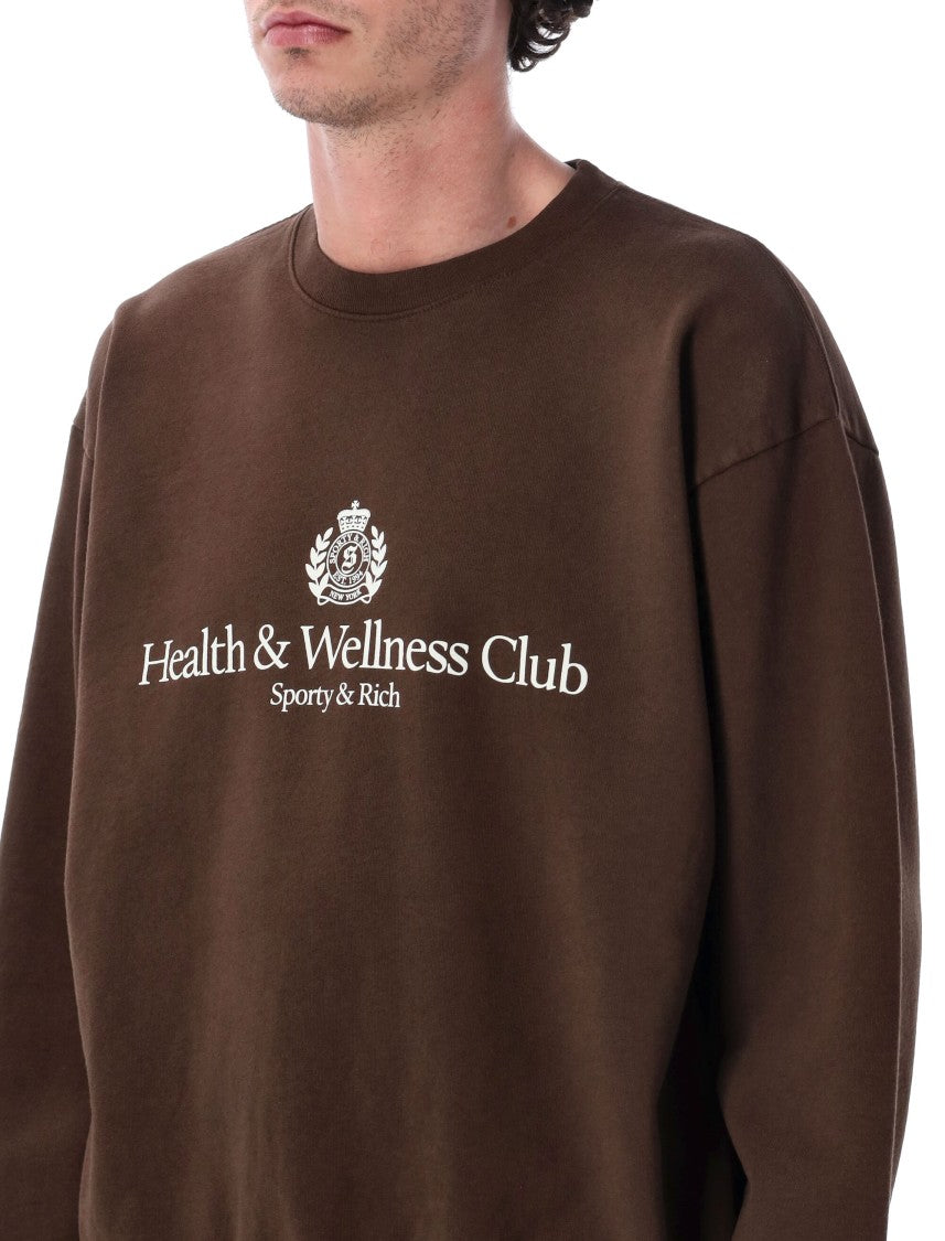 Sporty And Rich Hw Crest Print Oversized Sweatshirt