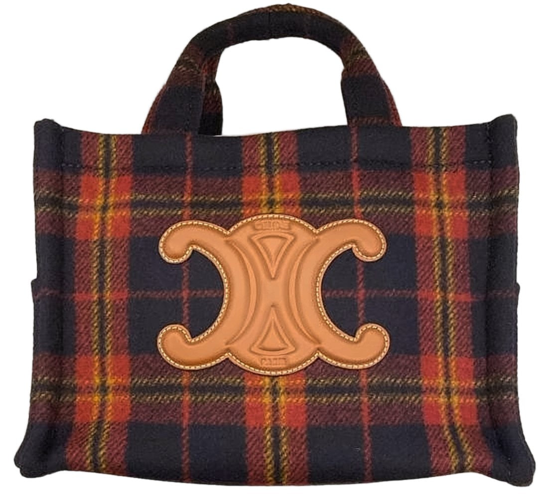 Celine Structured Rectangular Crossbody Bag With Classic Plaid Pattern