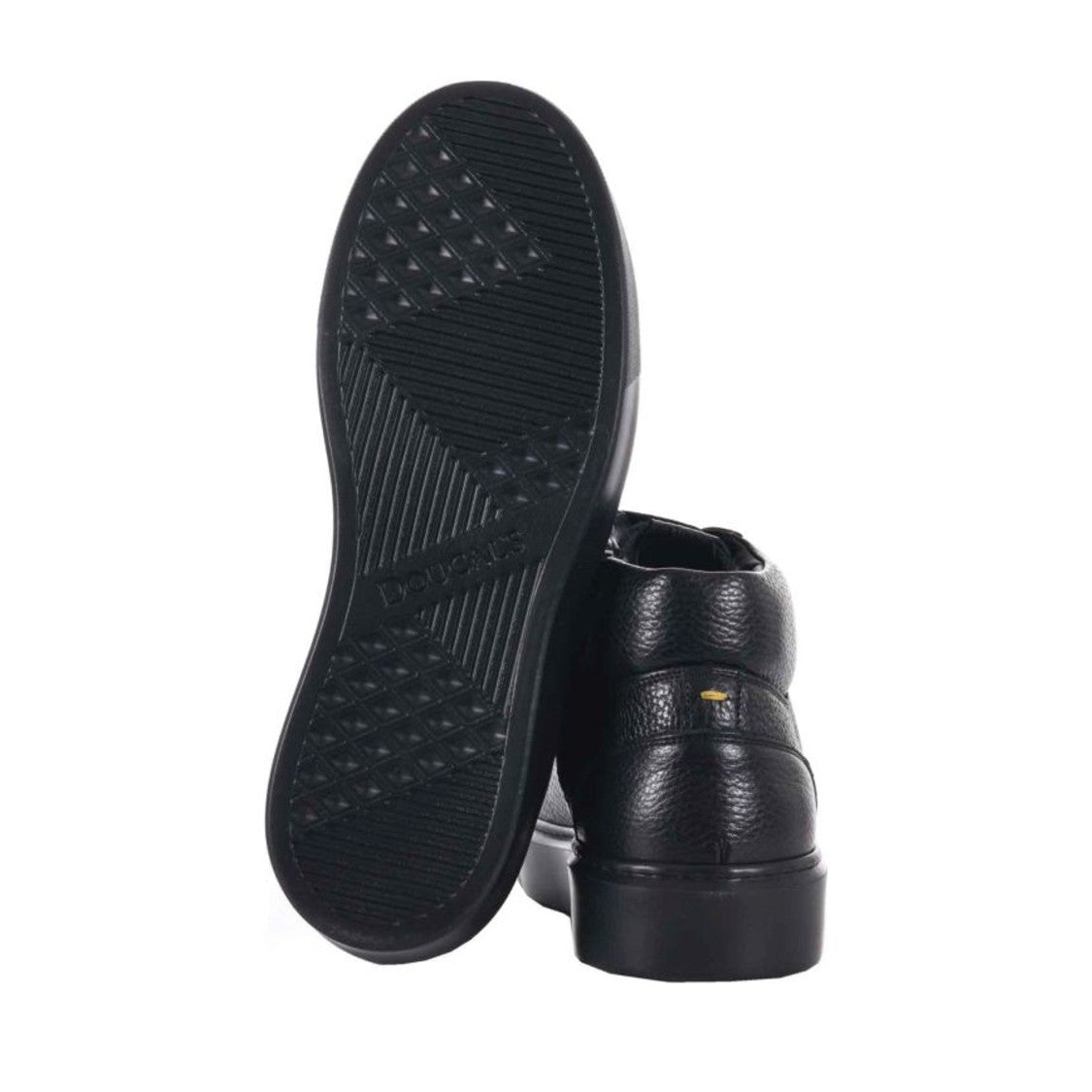 Doucal's Black High-Top Textured Leather Sneakers