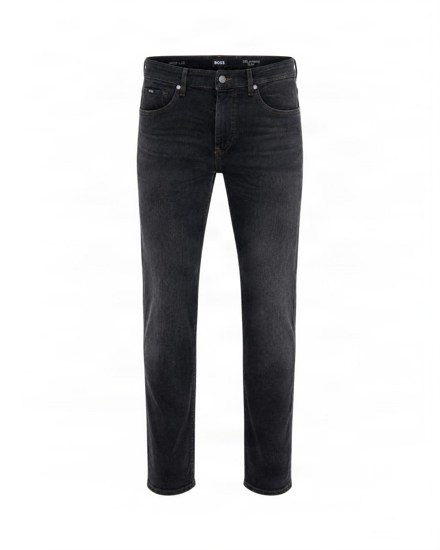 Boss Black Tapered-Leg Slim-Fit Stretch-Cotton Jeans