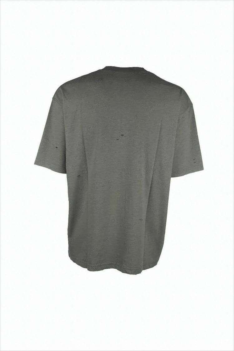 Acne Studios Cropped Short-Sleeve T-Shirt With Distressed Logo Print