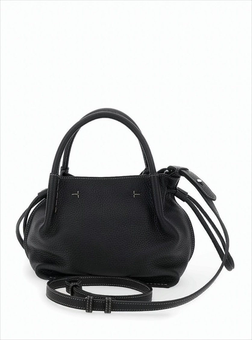 Tod's Textured Cowhide Leather Shoulder Bag With Silver-Tone Accents