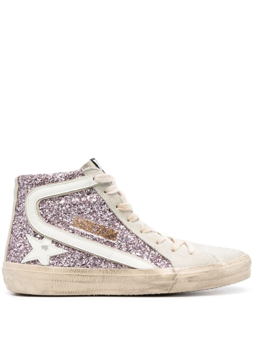 Golden Goose Silk And Nylon Panelled Suede Sneakers