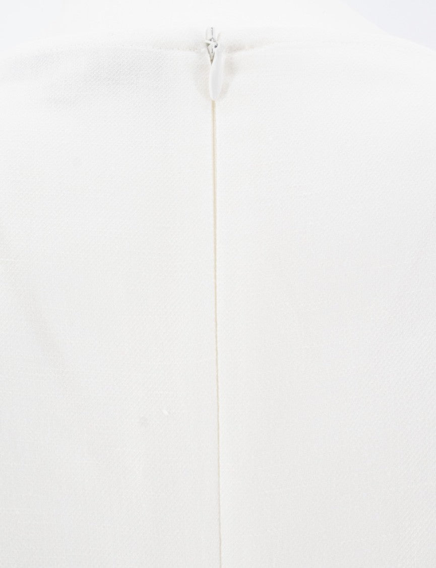 Antonelli Flowing White Maxi Dress With Sleeveless Design