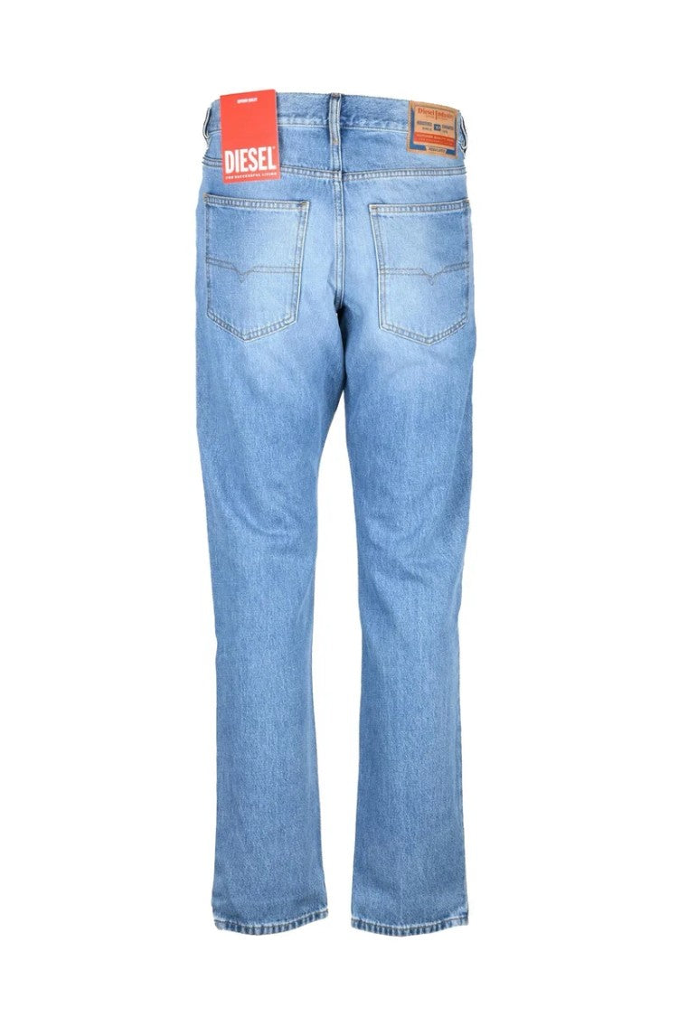 Diesel Light Blue Cotton Men's Slim Straight Jeans