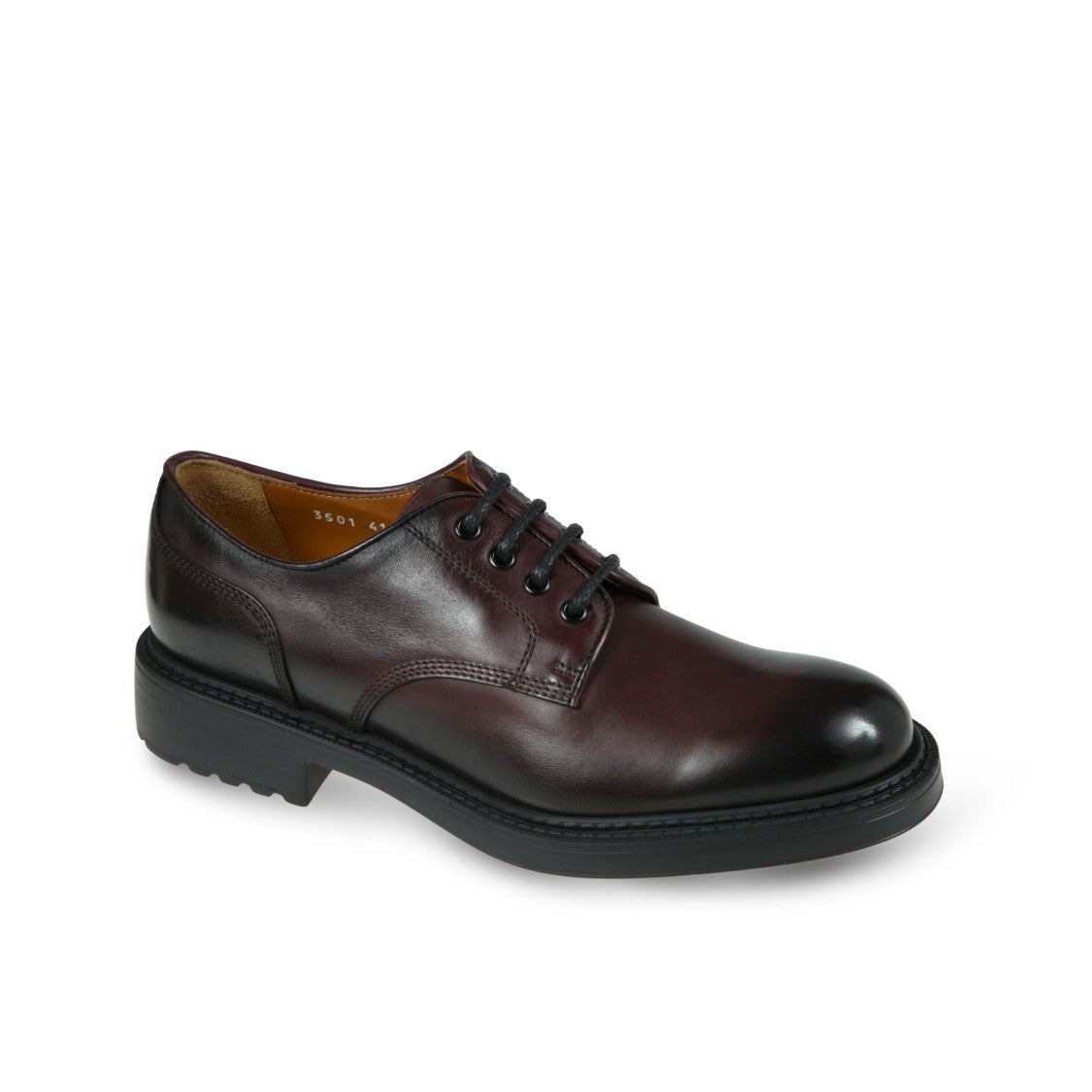 Doucal's Polished Black Derby Shoes With Closed Lacing