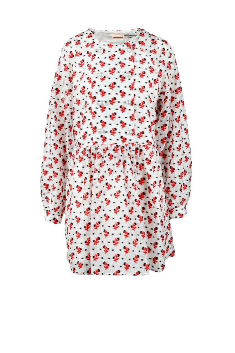 Custommade Polyester Polyamide Dress - White/Red