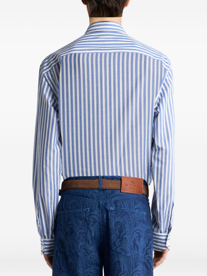 Etro Long-Sleeve Striped Shirt With Chest Pocket