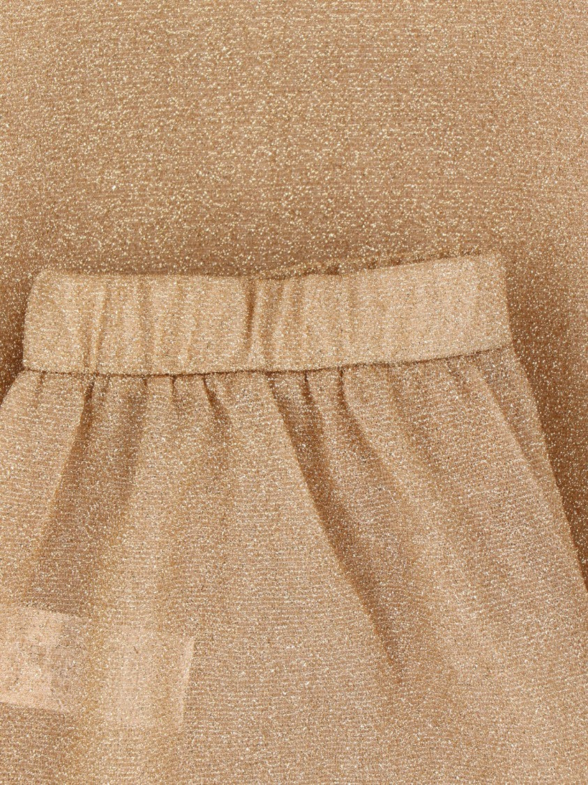 Oséree Gold Lumière Metallic Wide-Leg Sheer Pants
