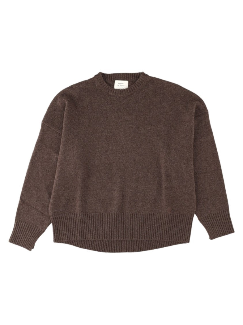 Loulou De Saison Brown Relaxed Ribbed Cashmere Knit Sweater