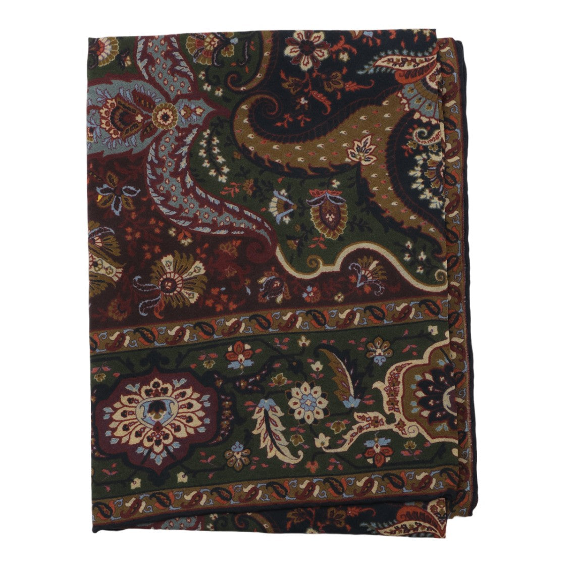 Etro Multicolor Ornate Paisley Floral Print Silk Scarf