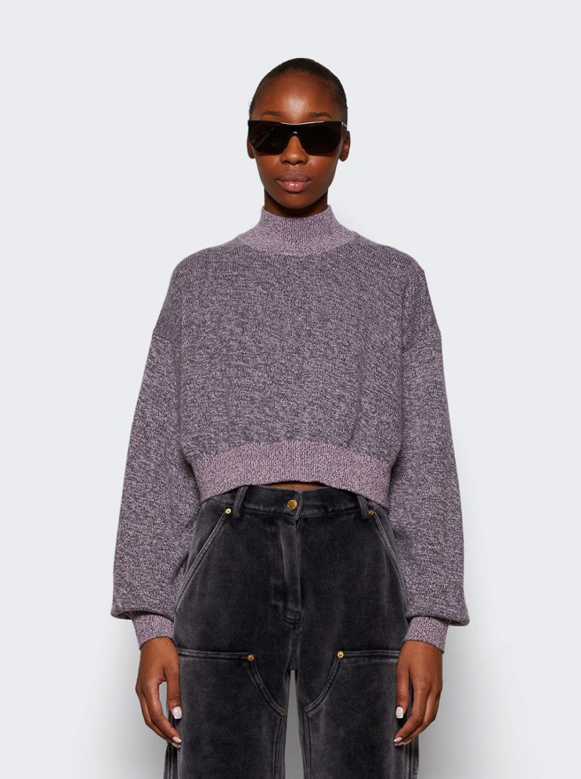T By Alexander Wang Cropped Sweater With Embossed Logo Pink