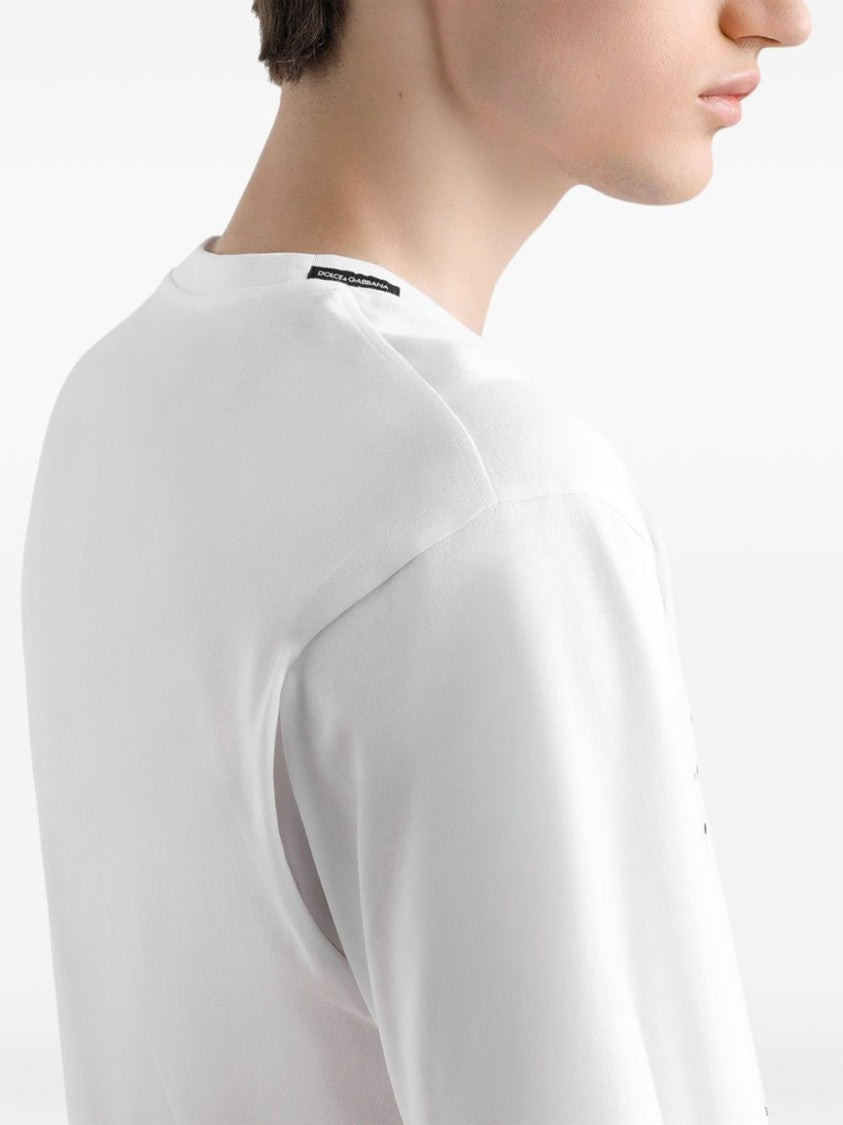 Dolce & Gabbana Signature Logo T-Shirt With Classic Crew Neck And Modern Hemline