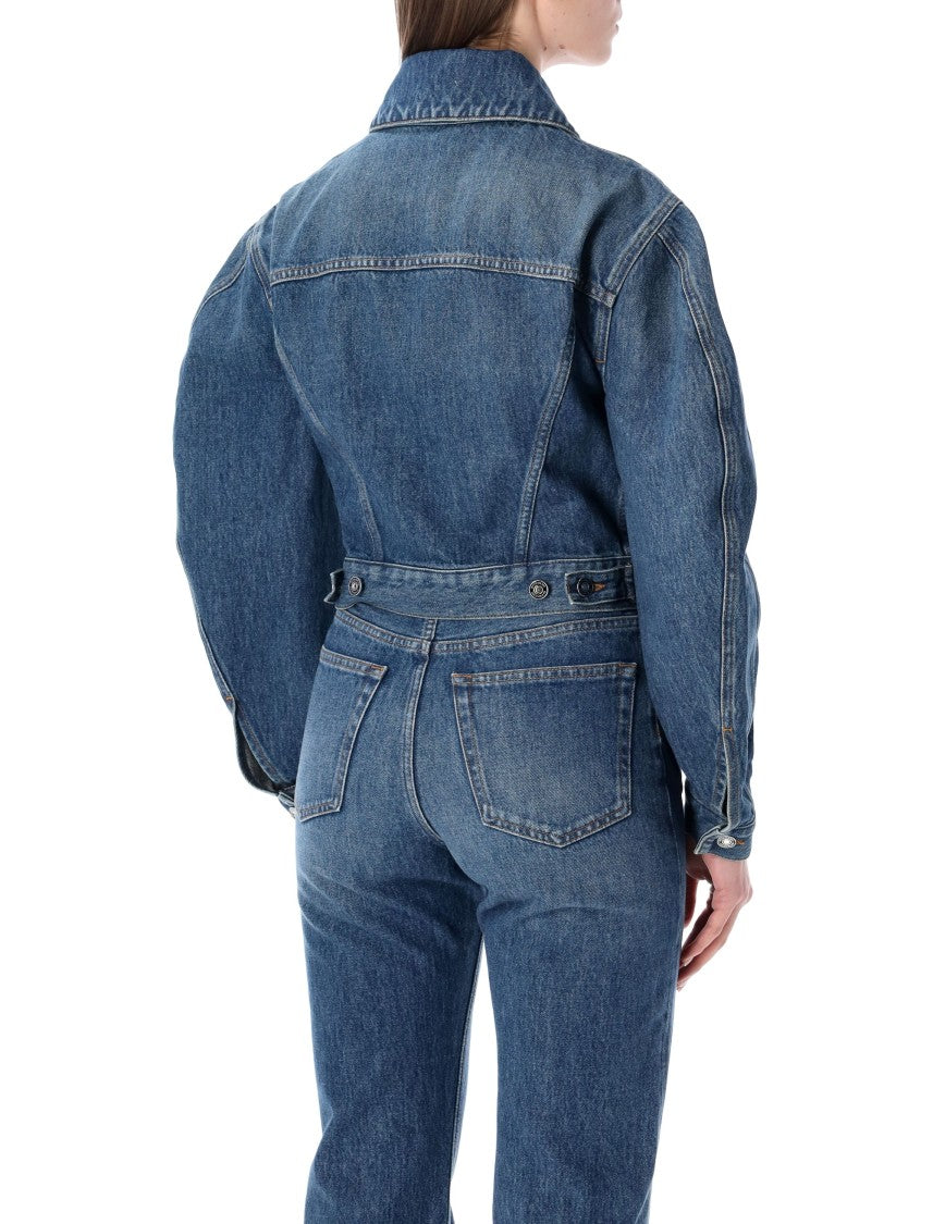Givenchy Cocoon Denim Jacket With Puffed Sleeves