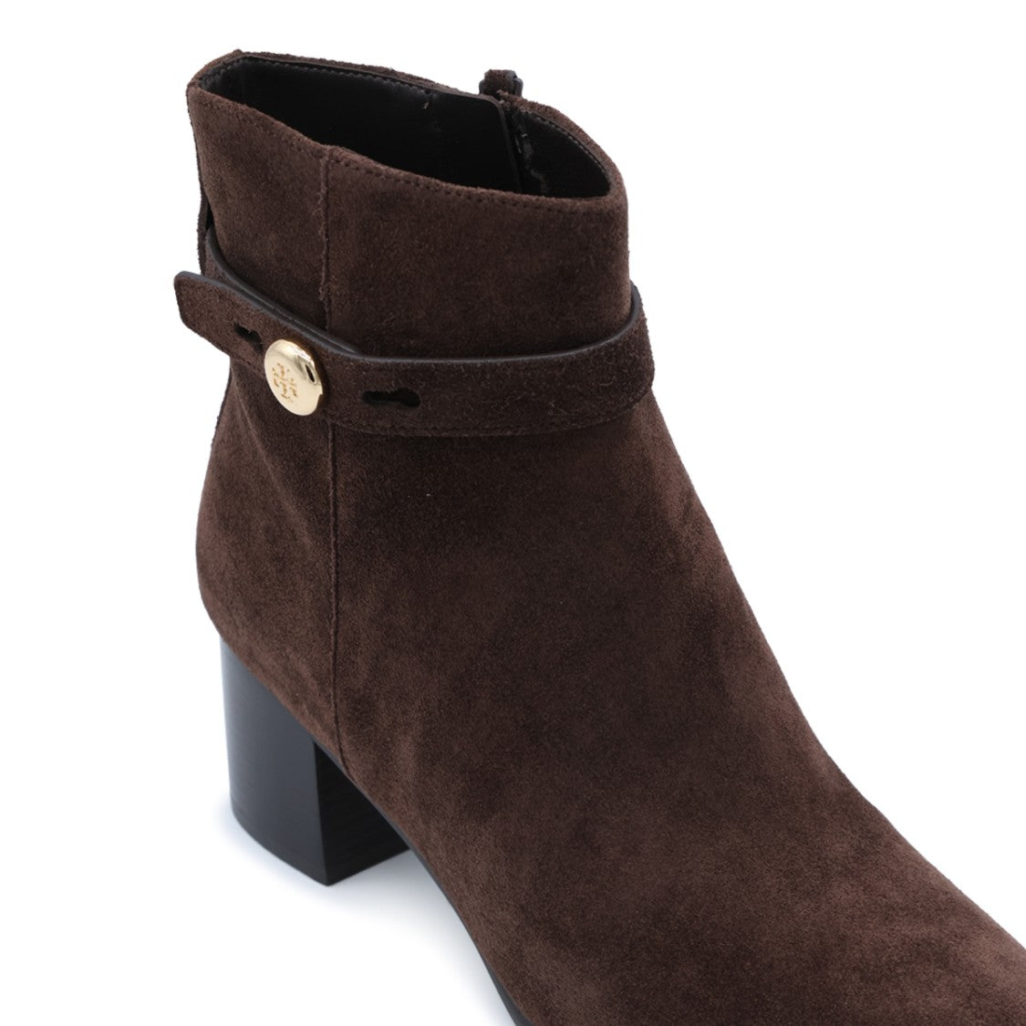 Tory Burch Block Heel Gold Accent Boots