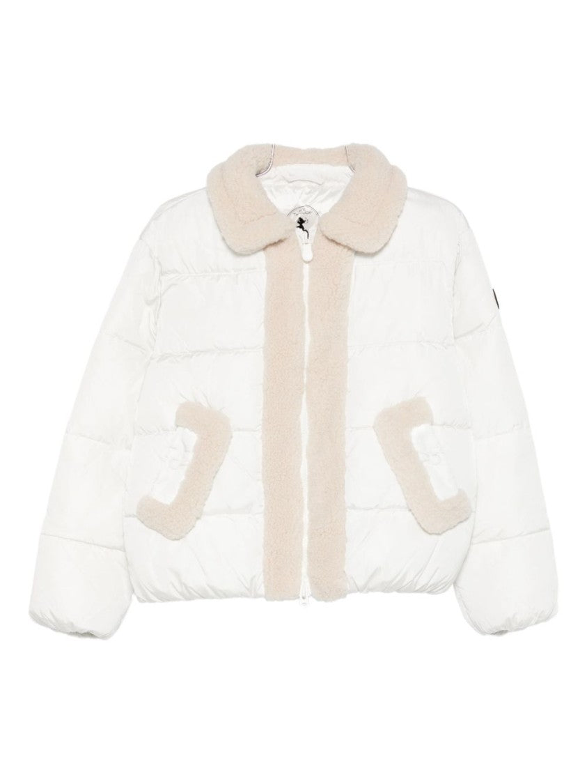 Save The Duck Short Quilted Jacket With Plush Collar And Trim